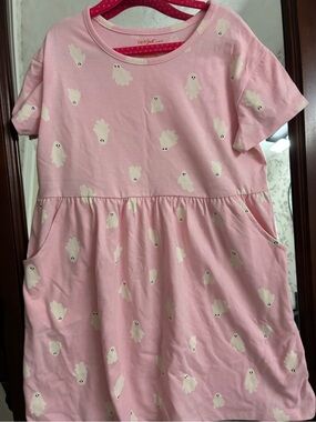 Cat & Jack Pink Ghost Print Short Sleeve Casual Dress